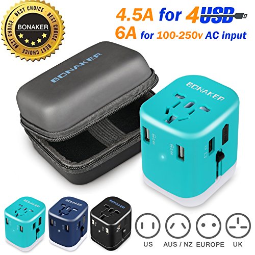 Travel Adapter Universal Travel Adapter 4.5A 4 USB Charging Ports