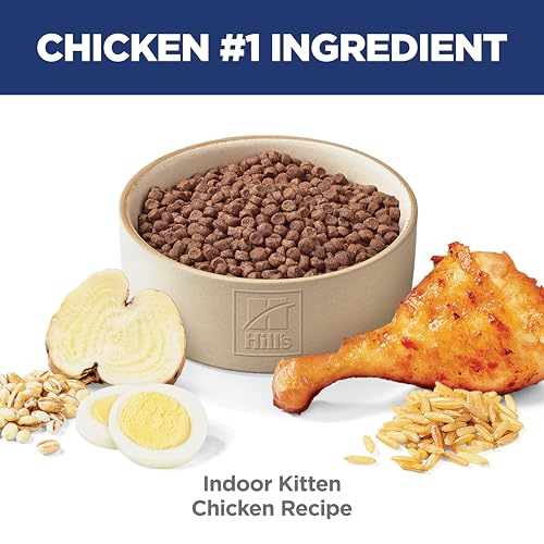 Hill's Science Diet Indoor, Kitten, Easy Litter Box Cleanup, Dry Cat Food, Chicken Recipe, 3.5 lb Bag