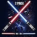 HUSHUI 2Pcs Lightsaber Light Up Toy, 2 in 1 Bambini Light Up Sword Life Lightsaber Toy Giocattoli Flessibili con Spada per Natale Halloween Compleanno