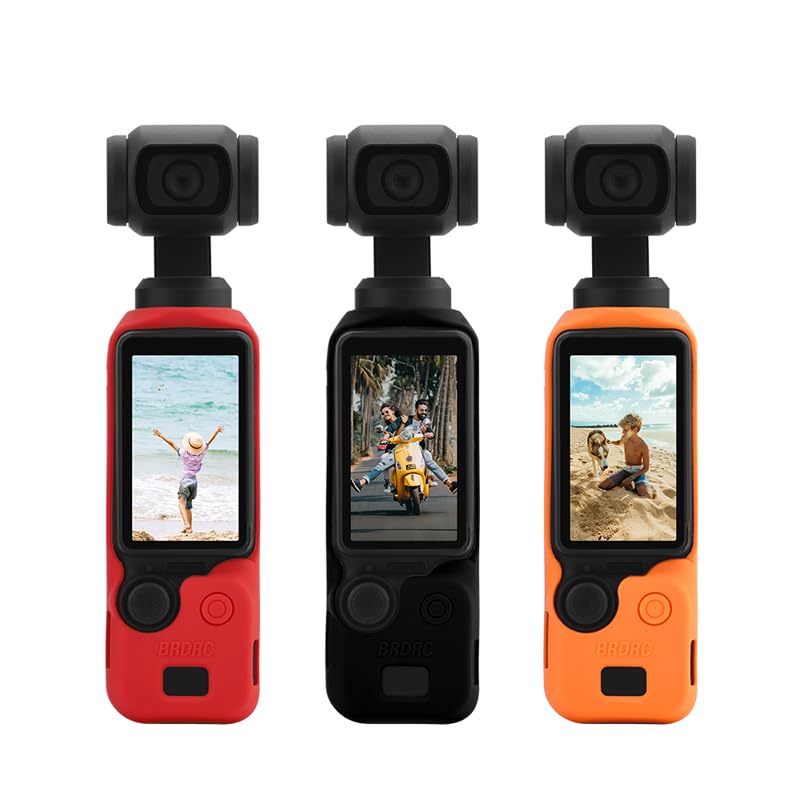 Body Silicone Protective Cover Sleeve for DJI OSMO Pocket 3 Non-Slip Dust Cover Gimbal Protective Case Cover Shell Soft and Durable Accessories (Black, S)