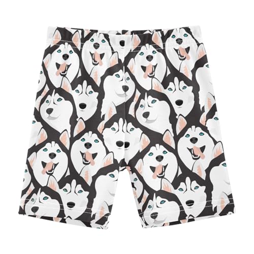 JHKKU Girls Husky Dogs Shorts Cotton Cartwheel Bike Kids Biker Under Dress Dance Short Girl Clothes 4T