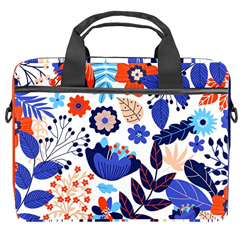 Sac d'ordinateur 13-14.5 pouces à motif floral coloré avec bandoulière réglable