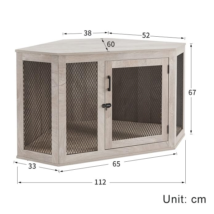 Amazon | コーナー犬用クレート家具 ペットサークル 小中型犬用