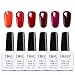 Produktbild Elite99 UV Nagellack, Gel Nagellack UV LED, Farben Set für Nageldesign Gel Polish, 6 Stück Maniküre set, Soak off Gel Nagellack für Nail Art - Set 005 Rot