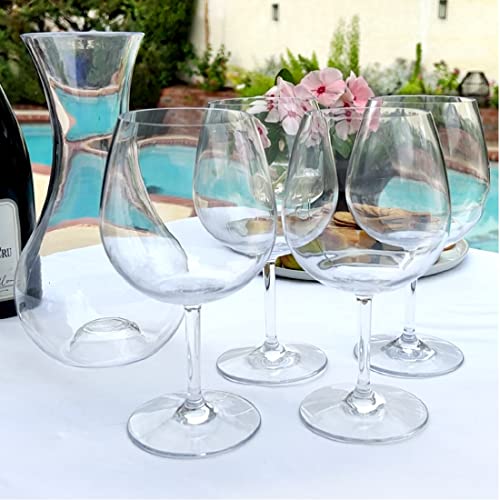 Lily's Home Unbreakable Pinot Noir And Burgundy Red Wine Glasses, Made Of Shatterproof Tritan Plastic, Ideal For Indoor And Outdoor Use, Reusable And, Crystal Clear (22 Oz. Each, Set Of 2) #TOP2