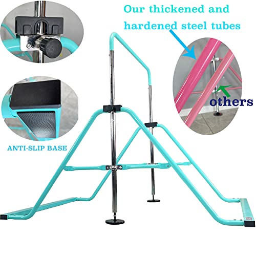 PreGymnastic Updated Folding Gymnastics Kip Bar with Sturdier Base, Easy to Assemble and Dis-Assemble (A Teal) - Thumbnail 3