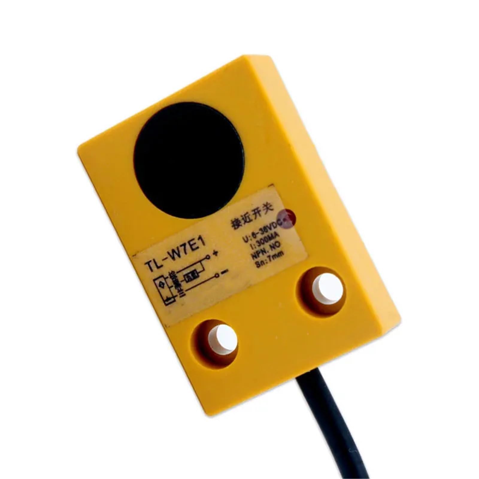2 interruptores de proximidad inductivos TL-W7E1 CC de Tres Cables NPN, Normalmente Abiertos, Sensor de inducción metálico Cuadrado.