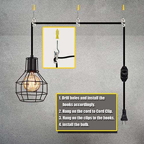 Sunvp Industrial Plug In Pendant Light Vintage Metal Wire Cage Hanging Lamp With With 16.4' Cord Dimmer Switch For Kitchen Island Farmhouse Dining Bedroom Garage Hallway (1 Pack) #TOP5
