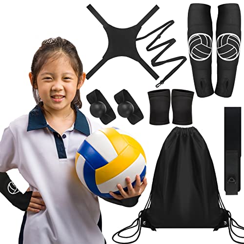 5 Set Volleyball Training Equipment Aid Volleyball Trainer Kit, Include Elastic Volleyball Resistance Belt Set Hand Straps Volleyball Arm Sleeves And Knee Pads Backpack For Teen Gifts (Small) #TOP25