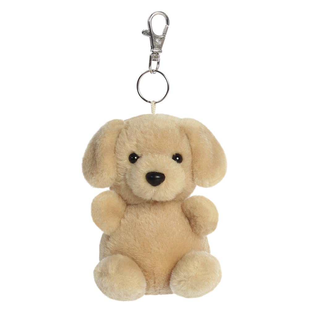 AURORA- 34055- Palm Pals Sunny Labrador Dog Clip-On 10cm Soft Toy- Fun Collectable Plush for Kids and Adult Collectors - Perfect for Birthdays, Gifts or Any occasion -Beige