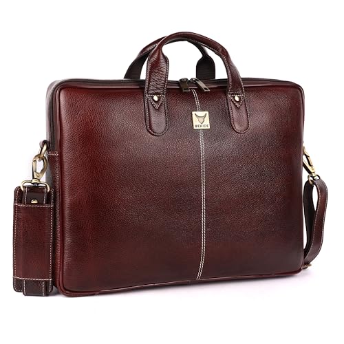 BEHIDE Genuine Leather Office Bag for Men - 15.6 Inch Laptop Bag ...