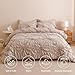 Nttopship Khaki Queen Comforter Set - 7 Pieces Bed in a Bag, Premium Comforters Queen Size Bed Set Pintuck Pinch Pleat Complete Comforter Set with Flat Sheet, Fitted Sheet and Pillowcases,Khaki