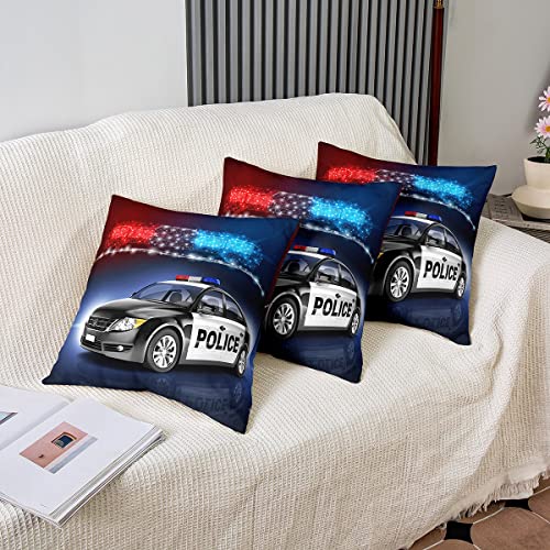 Homewish Boys Police Car Cushion Covers 16x16 Set of 2 - Image 2