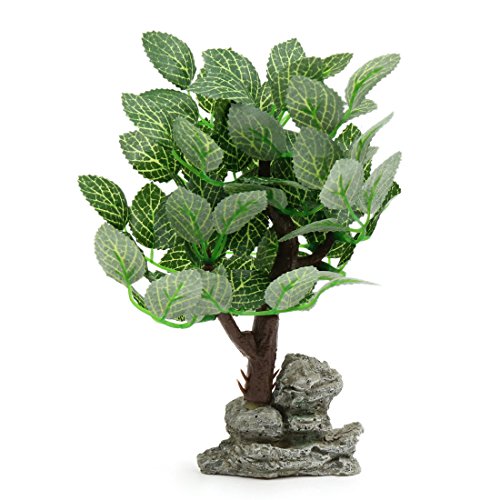 Sourcingmap Green Plastic Lifelike Tree Decorative Plant Ornament Fish Betta Tank Home Decor