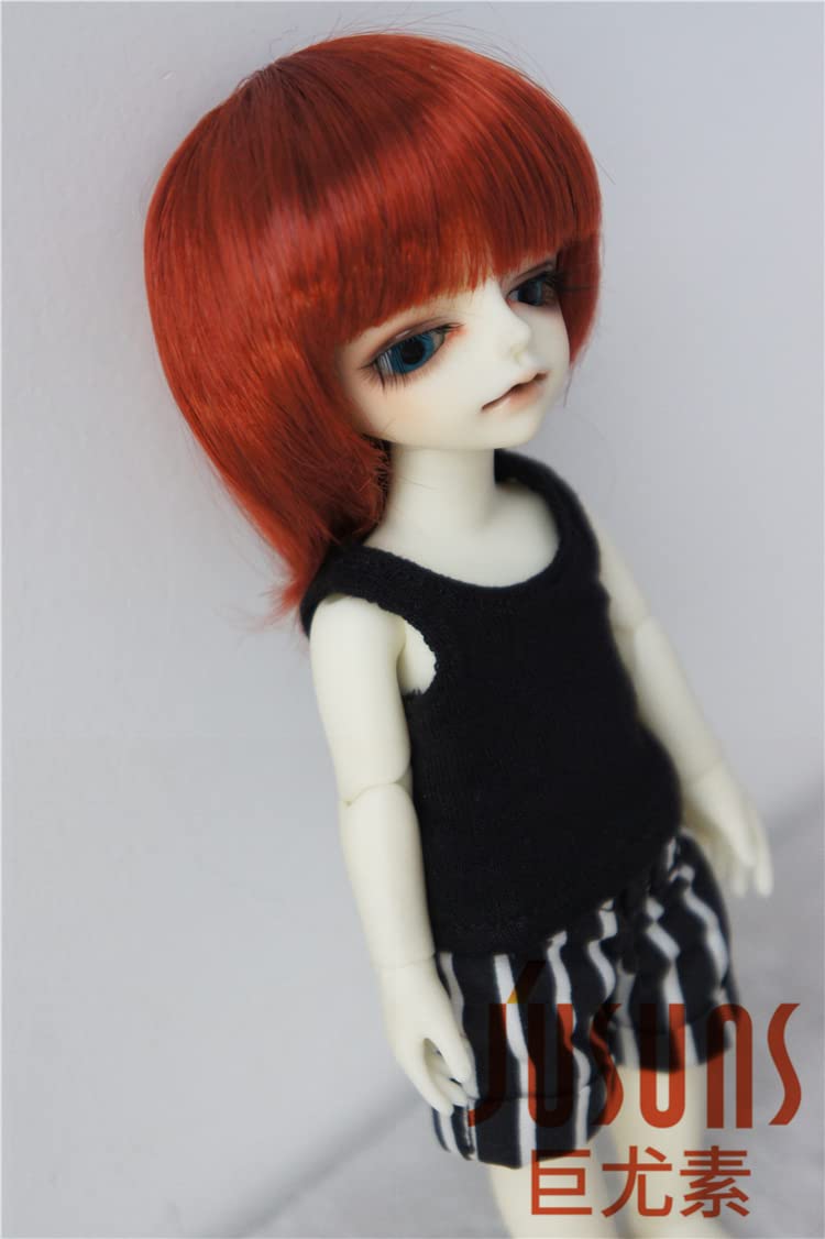 JD025 1/12 4-5inch 11-13CM Short Cut Synthetic Mohair Tiny Doll Wigs (Carrot)
