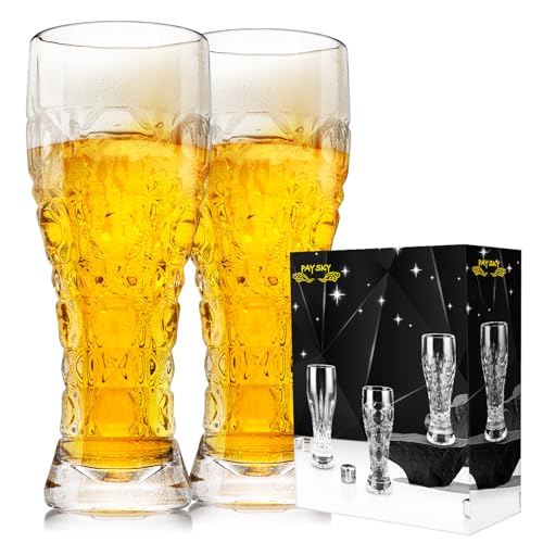 Paysky Biergläser Set mit 61.5 g Gläsern, Trinkset, Craft-Biergläser für Gefrierversorgung, Aroma-Erhaltung, hohe Bierbecher, Becher und Glaswaren, Geschenke für Männer