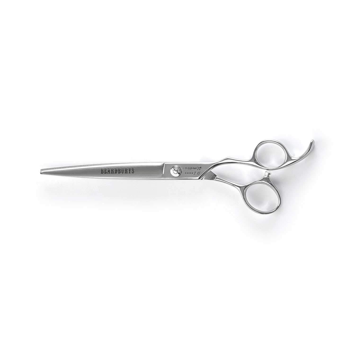 Beardburys Tijeras de Corte Takimura 7”, Tijeras de Barbería, Acero Inoxidable Japonés, Forma Ergonómica Offset