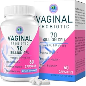 Vaginal Probiotics, PH Balance for Women, 70 Billion CFUs Womens Probiotic for Vaginal Health, Urinary, Odor Control, Flor, Ph Balance & Hormone, with Prebiotic & D-Mannose – Shelf Stable, 60 Caps