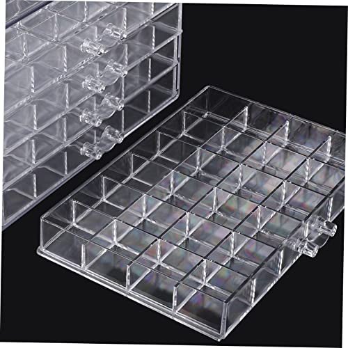 Boîte de rangement nail art transparente à 5 tiroirs et 120 compartiments - 7