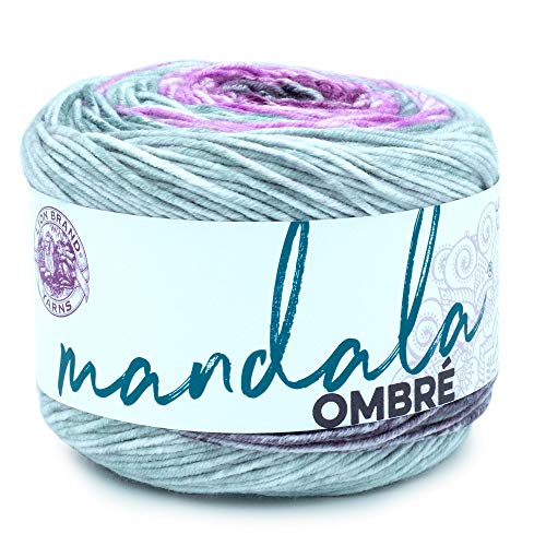 Image of Lion Brand Yarn, Mandala Ombre Variegated Yarn for Crocheting, Knitting, and Crafts, Joy, 1 Pack, Soft, Acrylic Fiber for Cozy Blankets, Worsted Weight Sweaters and Colorful Shawls