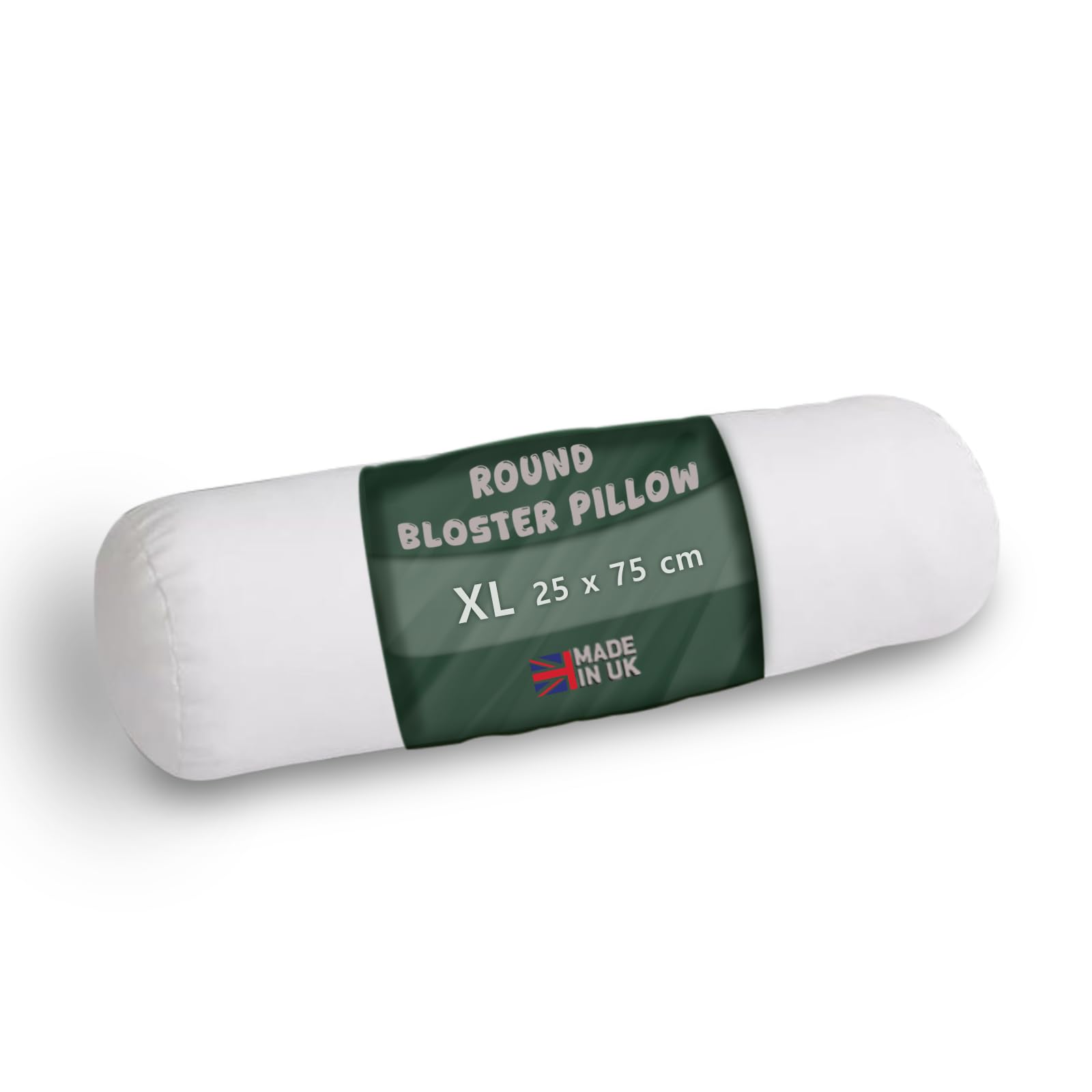 Bolster Pillow Roll XL (25 x 75 cm) Support Pillows, Round Roll Pillow Bolster Insert, Hollowfibre Roll Neck Bolster Pillow Ergonomically Designed Cylinder Bolster Body Pillow (White)