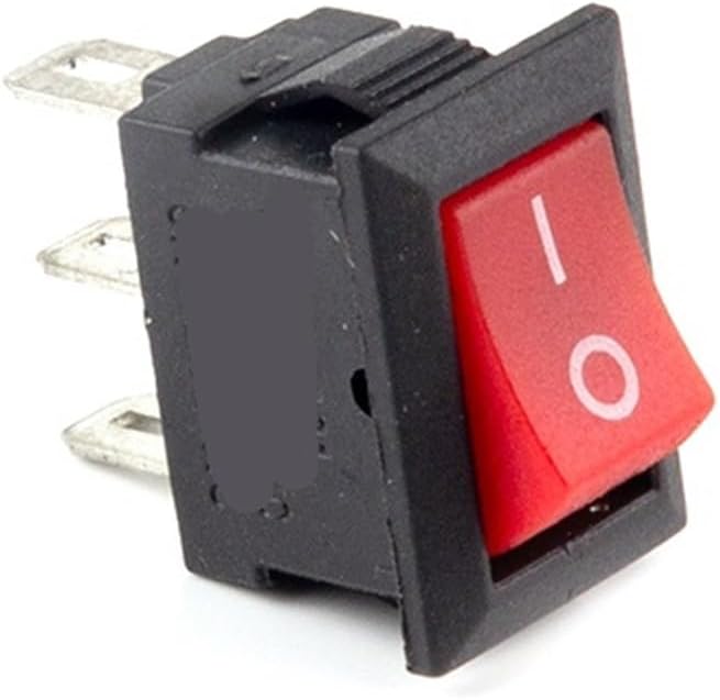 10 PCS Button Switch 10x15mm SPST 3Pin 3A 250V KCD11 Snap-in Rocker(Red-2d3p)