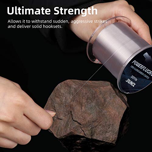 image for RUNCL PowerFluoro Fishing Line, 100% Fluorocarbon Coated Fishing Line,