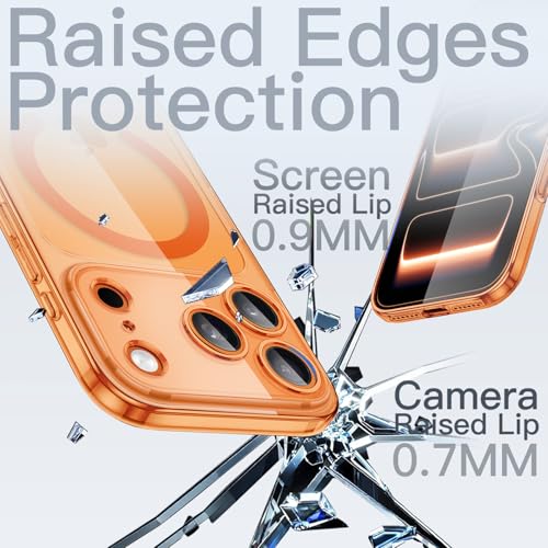 Image of JETech Magnetic Slim Case for iPhone 17 Pro Max 6.9-Inch Compatible with MagSafe, Camera Lens Full Protection, Ultra-Thin Lightweight Clear Minimalist Protective Phone Cover (Orange)