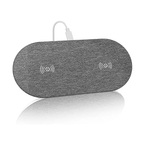 Lecone Dual wireless charger 10 W inductive charging pad, 2 mobile phones at the same time, compatible with AirPods2, iPhone 12/13/11 Pro/Max/XS/8/SE 2020, Galaxy S20/S10+/Note10/S9+ etc Cover