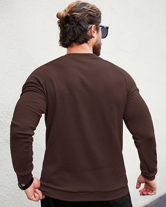 Image of Mens Stripes Full Sleeve Polycotton Tshirt| Comfortable, Lightweight,Breathable, Skin Friendly