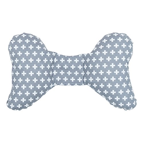 Original Baby Elephant Ears Head Support Pillow for Stroller, Swing, Bouncer, Changing Table, Car Seat, etc. (Grey Cross)