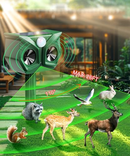 Cat Repellent For Gardens Uk, Cat Scarers For Gardens, Usb & Solar Powered Cat Deterrents Ultrasonic With Motion Detection Waterproof, Suitable For Repelling Foxes Squirrels Rodents - 7