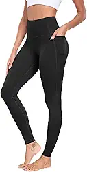Leggings com bolsos para mulheres, calças de ioga para treino de cintura alta com controle de barriga