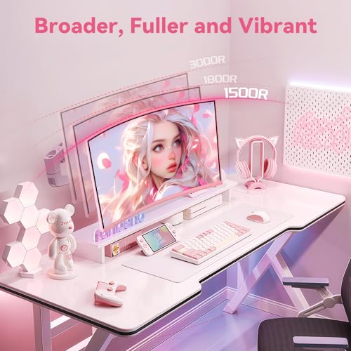 Monitor Curvo 27 Pollici 2K 180Hz, 1500R, HDR10, FreeSync, Montaggio VESA, Schermo PC - Monitor - Immagine 5