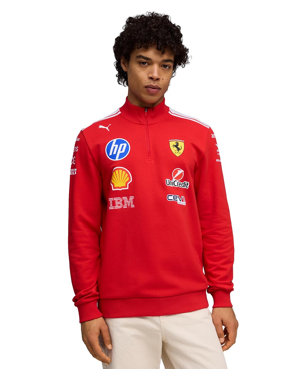 Puma Men's Red Scuderia Ferrari F1 2026 Team T7 1/2 Zip Jumper - Size: S