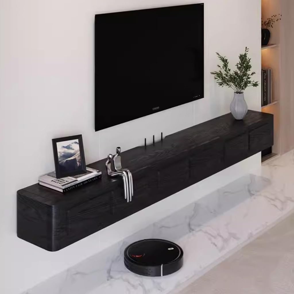 Mobile TV sospeso moderno da parete, 120228 cm, elegante mobile TV nero con ampio spazio per soggiorno, mobile galleggiante salvaspazio (120 x 24 x 18 cm)