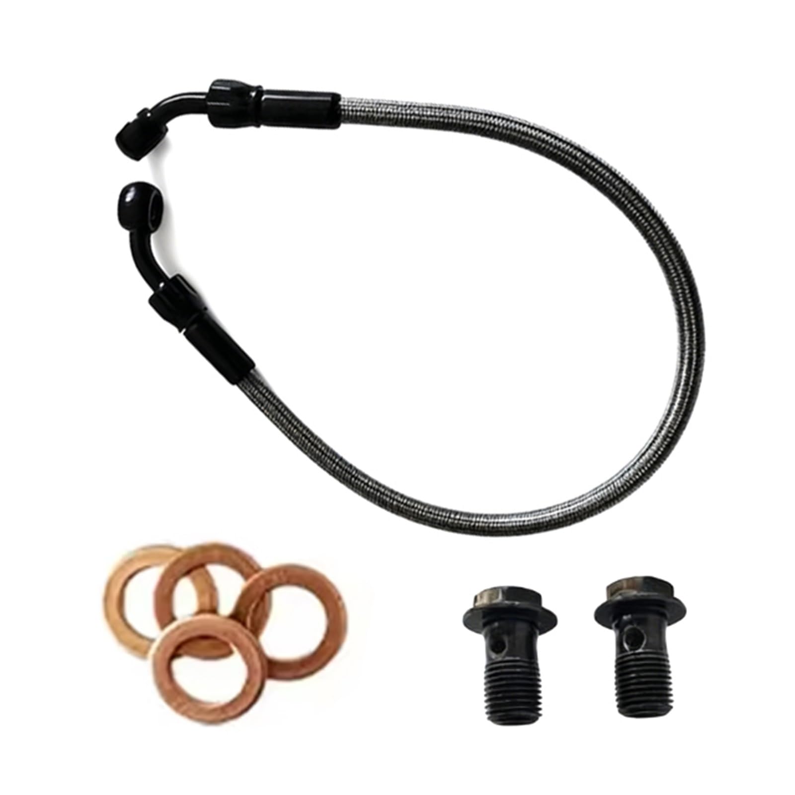 Hydraulic Brake Hose Motorcycle Accessories Braided Brake Line Motocross Dirt Pit Bike 45°-45° Hydraulic Clutch Tube Master Cylinder Oil Hose AN3 M10(1800mm)