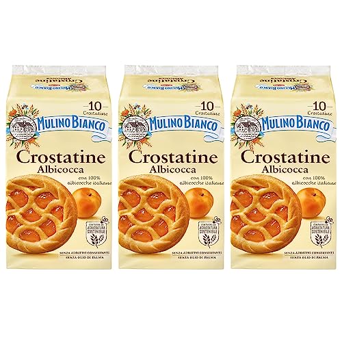 MULINO BIANCO Crostatine Albicocca - Pasticceria italiana, mini crostate di albicocche 400g x 3 parcelle (Albicocca, x3)