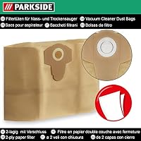 10 Original Parkside Lidl Staubsaugerbeutel für Nass-Trocken-Sauger PWD 25, 30, PNTS 23, 30, 1400, 1500 A1, A2, B1, C1, D1, B2, B3, E2, C4, D5, F2, H4 – Ansicht 5