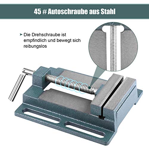 Greensen Vice for Pillar Drill 110 mm Jaw Opening Bench Vice Parallel Opening Table Vice Drill Press Vice - Image 3