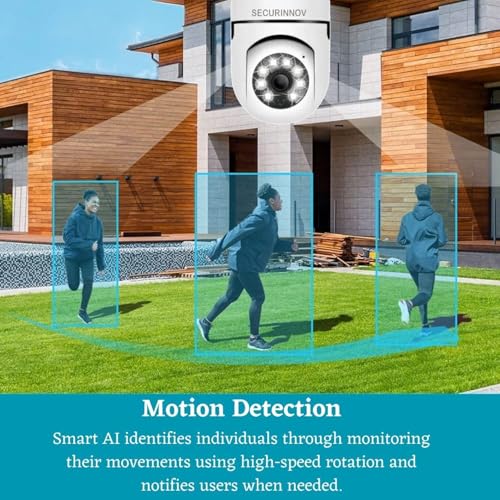 Image of securinnov 3MP WiFi Light Bulb Camera for Home Indoor | 360 View | Color Night Vision | Motion Detection | Two Way Audio | Wireless Home Security Camera with Mobile App V380 Pro (Light Camera)