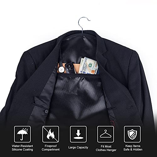 Mymealivos Hanger Fireproof & Water-Resistant Diversion Safe, Hidden Pocket Safe, Secret Document Holder Zipper Pouch, Fits Under Hanging Clothes With Pocket To Hide Valuables For Home Or Travel #TOP5