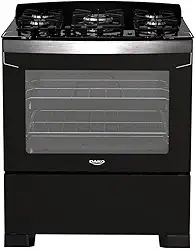 Fogão 5 Bocas Preto com Tripla Chama Dako Diplomata Mesa de Vidro