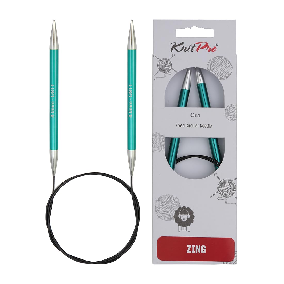 KnitPro Zing Rundstricknadeln 32" (80cm) | 8mm