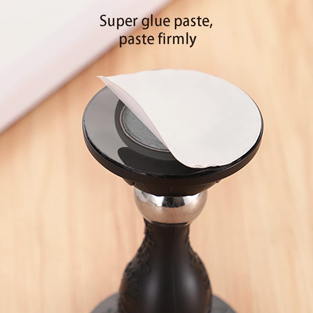topes de Puerta, Tope de Puerta, Piso magnético montado en la Pared Silicona Acero Inoxidable Autoadhesivo, Soporte Resistente(Transparent)