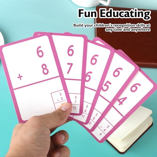Image of BAZIC Addition Flash Card, 36 Per Pack (532-36P) | Answer printed on each card for self-checking math practice, Flashcard, Bulk pack, For studying and classroom practice