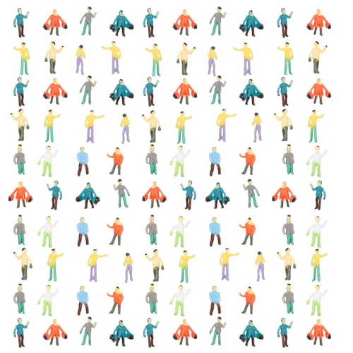 1:200 Scale Z Gauge Painted Layout Train People DIY Figure Model (Pack of 100)