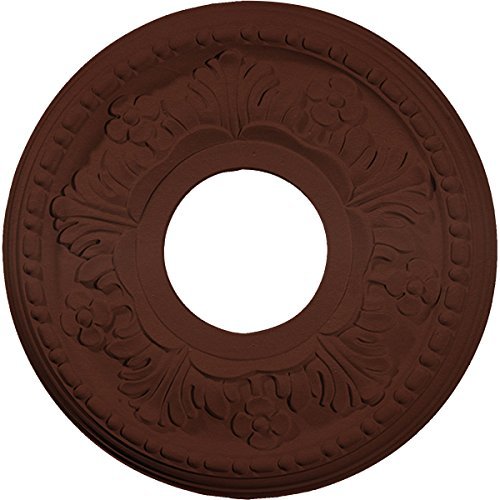 Ekena Millwork 11 7/8"OD x 3 5/8"ID x 7/8"P Helene Ceiling Medallion Fits Canopies up to 5 1/4" Ceiling Medallion, Brushed Mahogany