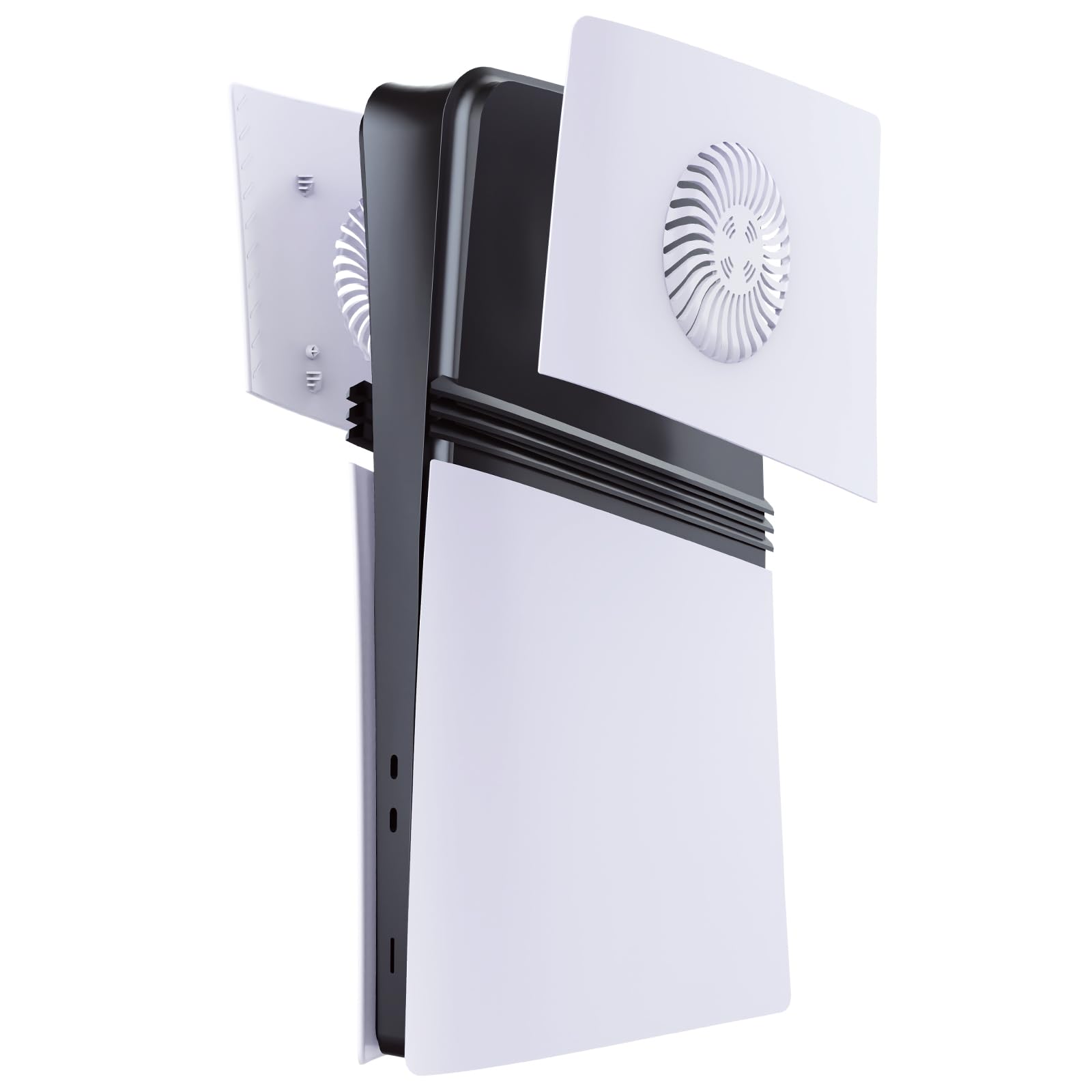 Piastre di Copertura Frontalino per PS5 Pro Console, Guscio Laterale di Ricambio Mezza Coperchio Superiore Destro e Sinistro con Prese D'aria Accessori per PS5 Pro Digital/Disc Edition