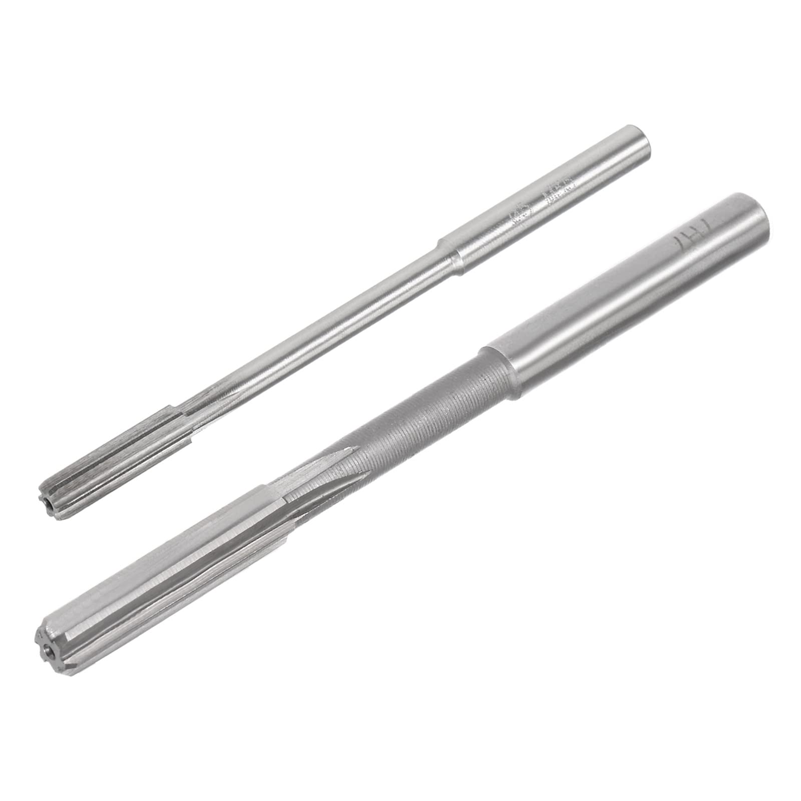 uxcell 5 mm und 7 mm Reibahlen-Set, H7 Drehmaschine Reibahle 6 gerade Rillen, runder Schaft-Fräswerkzeug, für Metall, nicht-eisenhaltiges Metall, Kupfer, 2 Stück